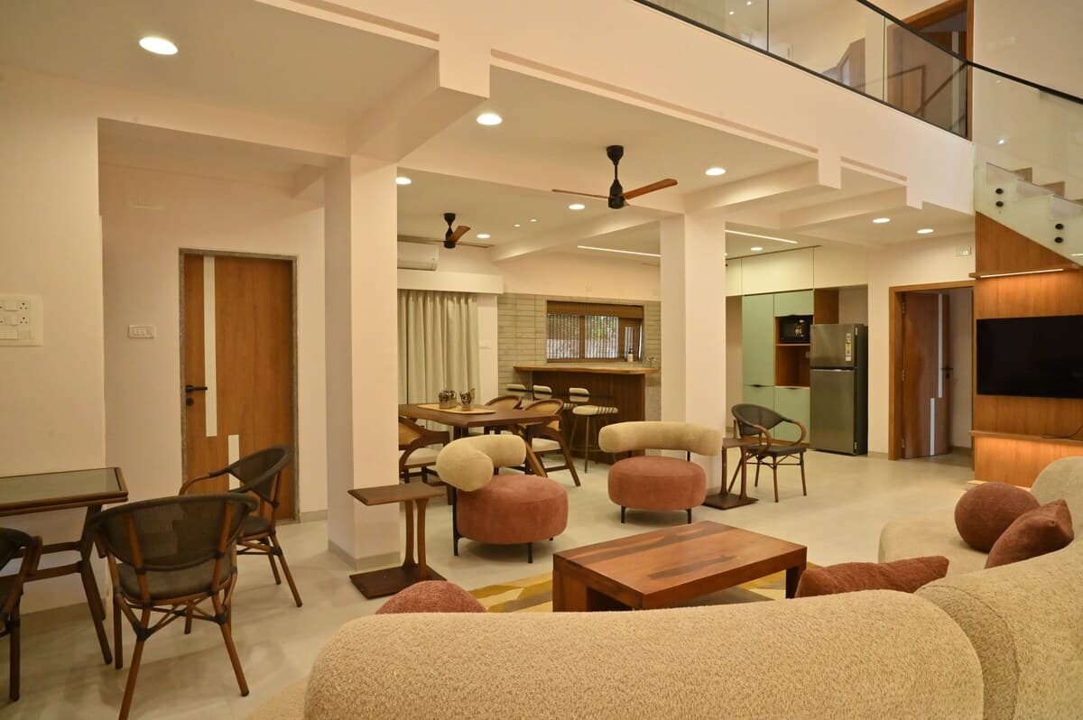 Coconut palms and green landscape around Aurai Villa